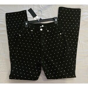 Gianni Bini Ivy Rhinestone 26 Black Starstruck Jeans Women's High Waist NWT L471